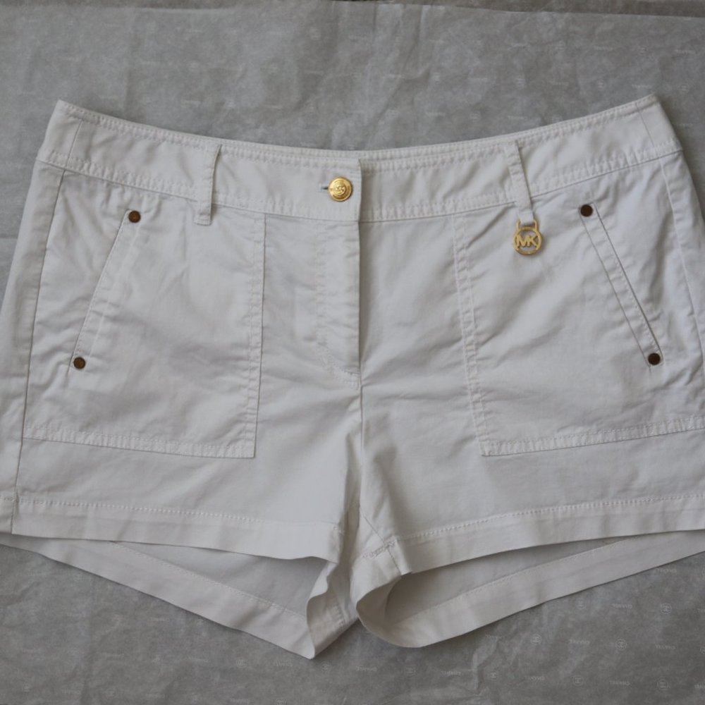 Michael Kors White Summer Shorts 10 M Cotton Short